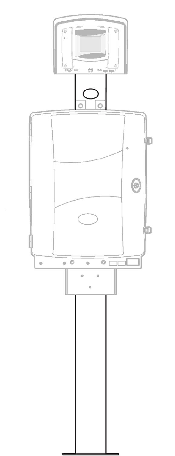 Set de montaje con pértiga (1,7 m) para el analizador SC, con el controlador SC